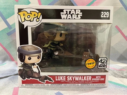 Luke Skywalker with Speeder Bike (Chase) - Pop Vinyl - 229 - Star Wars - VAULTED