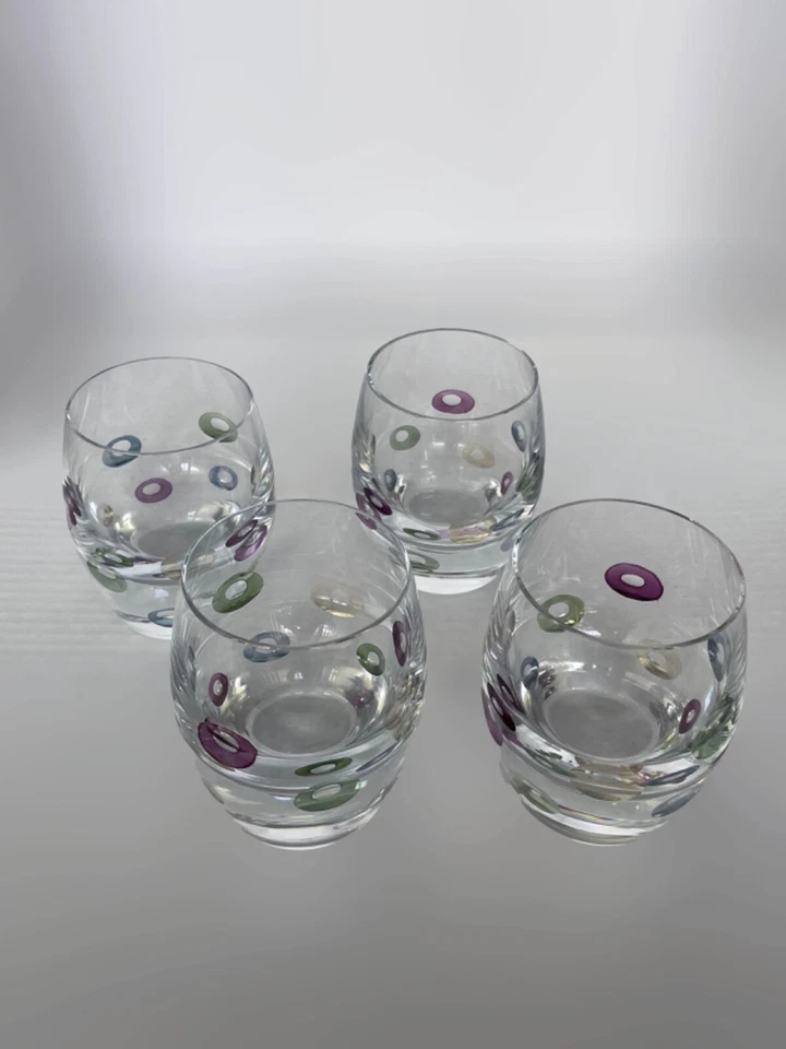 4 Vintage Block Crystal Old FashioneGlasses Cabaret Discontinued Weighted Bottom - Image 3 of 3