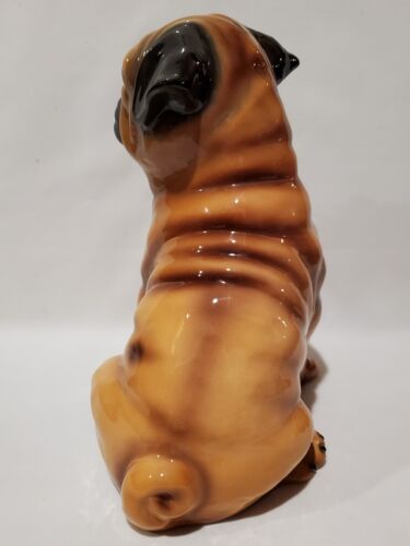 12 Zoll handbemalte Mops Hund Keramik Statue Figur Made in Italy - Bild 5 von 9