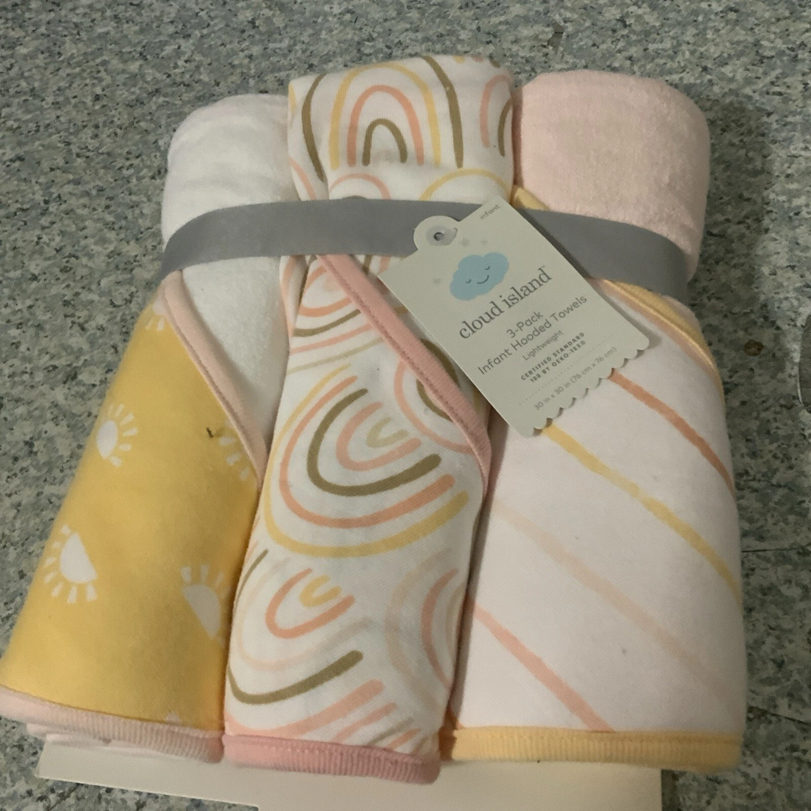 ☀️ Cloud Island 3- Pack Infant hooded Towles NWT