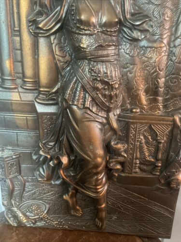 Fabulous Copper Finished Art Nouveau Lady Figural Relief Wall Plaque - Picture 5 of 13