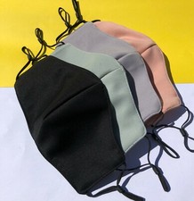 1x  ADJUSTABLE FACE MASK WASHABLE FABRIC CLOTH REUSABLE FACEMASK WITH EAR LOOP L
