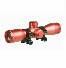 US Anodized Red Color 4X32 Compact Weaver / Picatinny Mount Scope Mil With Ring