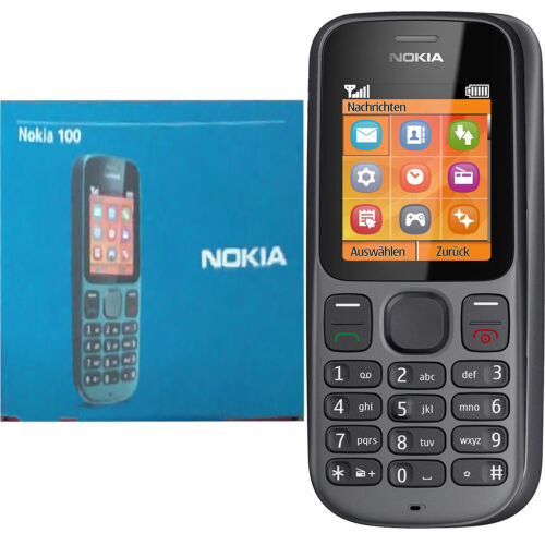 Nokia 100 2G GSM Phantom Black Single-SIM Factory Unlocked GSM NEW - Afbeelding 1 van 1