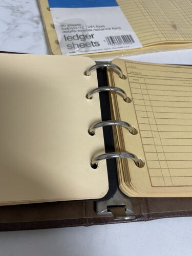 Vintage unbenutzt braun & gold Ringbuch Buch mit ungeöffneten Nachfüllseiten - Bild 9 von 11