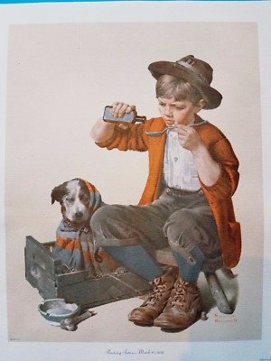 PRACTICING INTERN by Norman Rockwell  1973 CURTIS PUBLISHING CANVAS LITH REPRINT