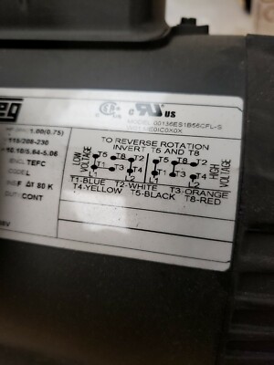 WEG General Purpose Motor,1 HP,56 Frame, 00136ES1B56C-S