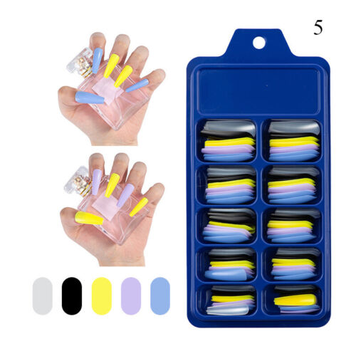 100 Pcs False Nails Wearable Fake Nails Full Cover Nail Tips Press On Nail - Picture 108 of 128