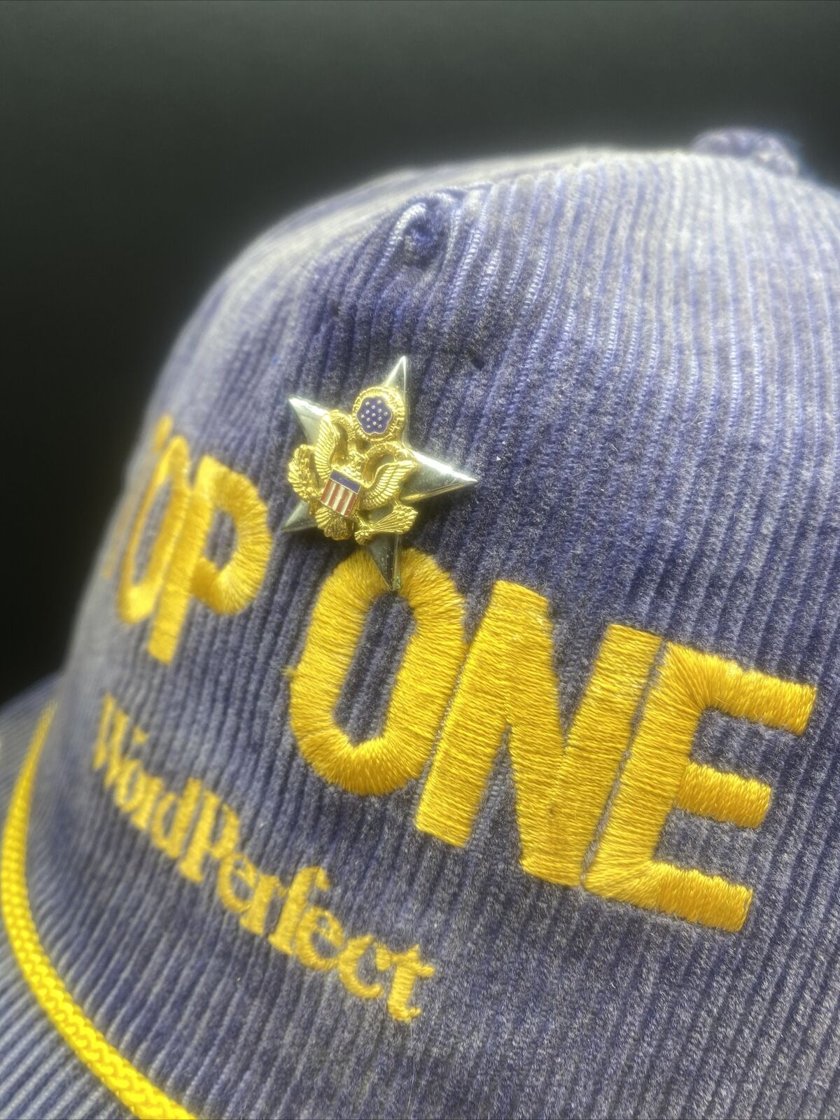 Vintage Top One Word Perfect Trucker Hat Corduroy… - image 2
