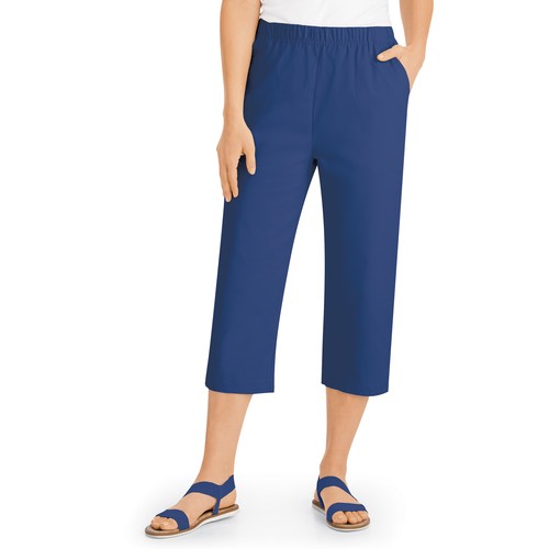 Versatile Women's Pull-On Elasticized Waist Twill Capris