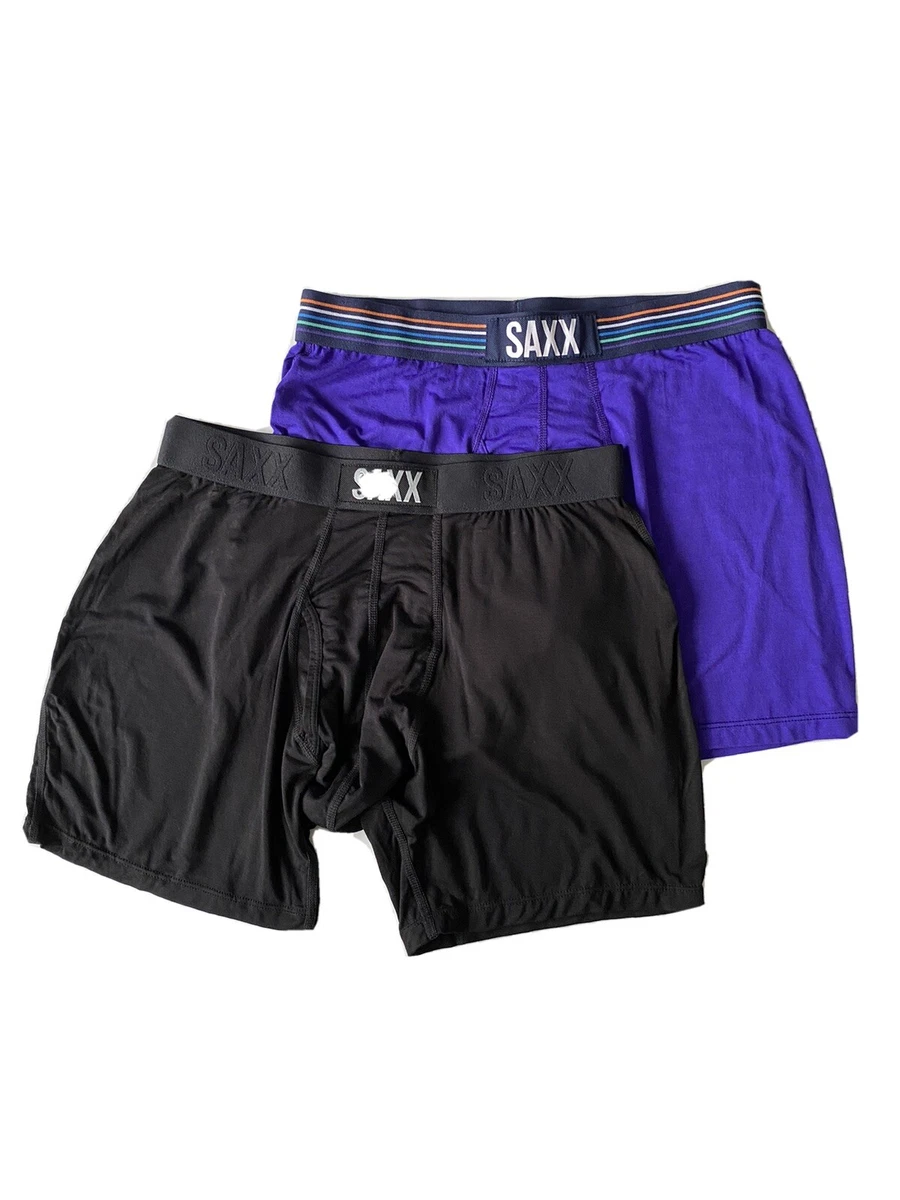 SAXX Ultra Men's Ballpark Pouch Boxer Briefs Black  Purple Size S - 2 pack  | eBay