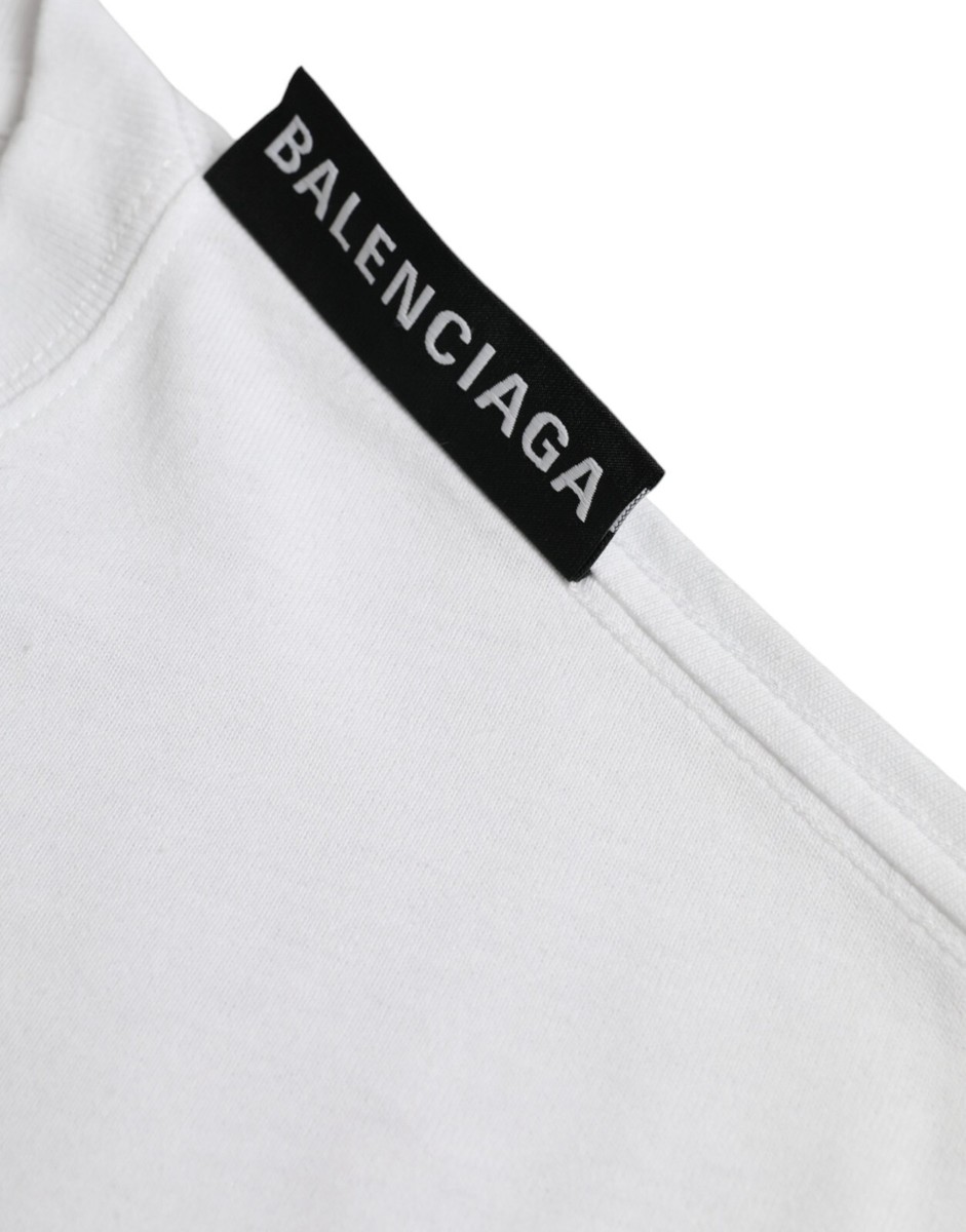 BALENCIAGA T-shirt White Cotton Crew Neck Short Sleeves BALENCIAGA T-shirt White Cotton Crew Neck Short Sleeves