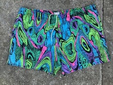 Vintage 80  s Rare Members Only Psychedelic Abstract Swim Trunks Made In USA XL