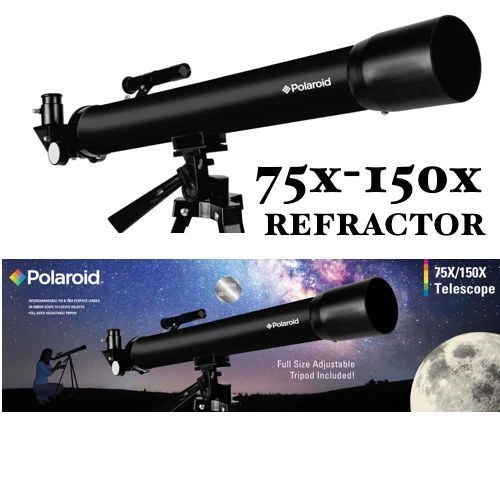 HD REFRACTOR TELESCOPE 75X-150X WITH FULL 57" TRIPOD INCLUDED + CLEANING KIT - Image 2 of 4