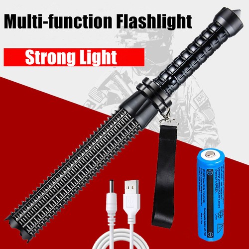 Super Bright 12000000LM Telescopic Zoom Flashlight Rechargeable 3 Mode Light