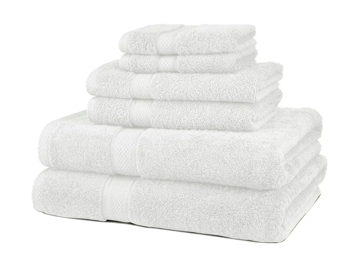 Pinzon 6 Piece Blended Egyptian Cotton Bath Towel Set - White 6