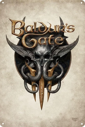 Baldur's Gate 3 Logo Game Poster Retro Metal Tin Sign Vintage Aluminum Sign - RP