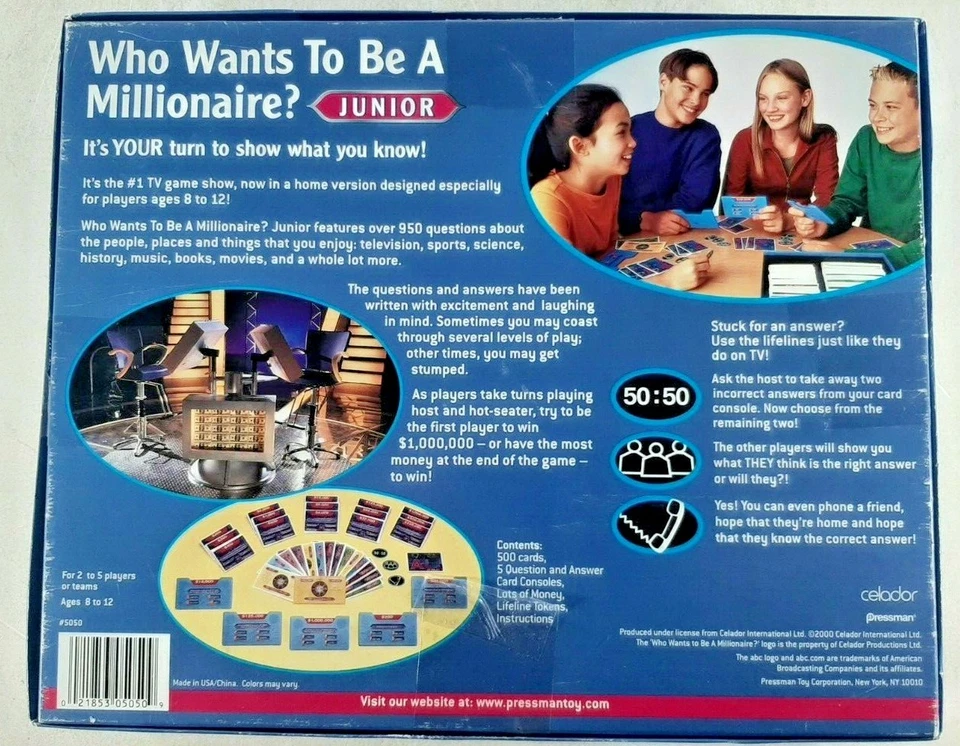 Who Wants To Be A Millionaire Board Game Junior Edition Pressman  - Image 2 of 3