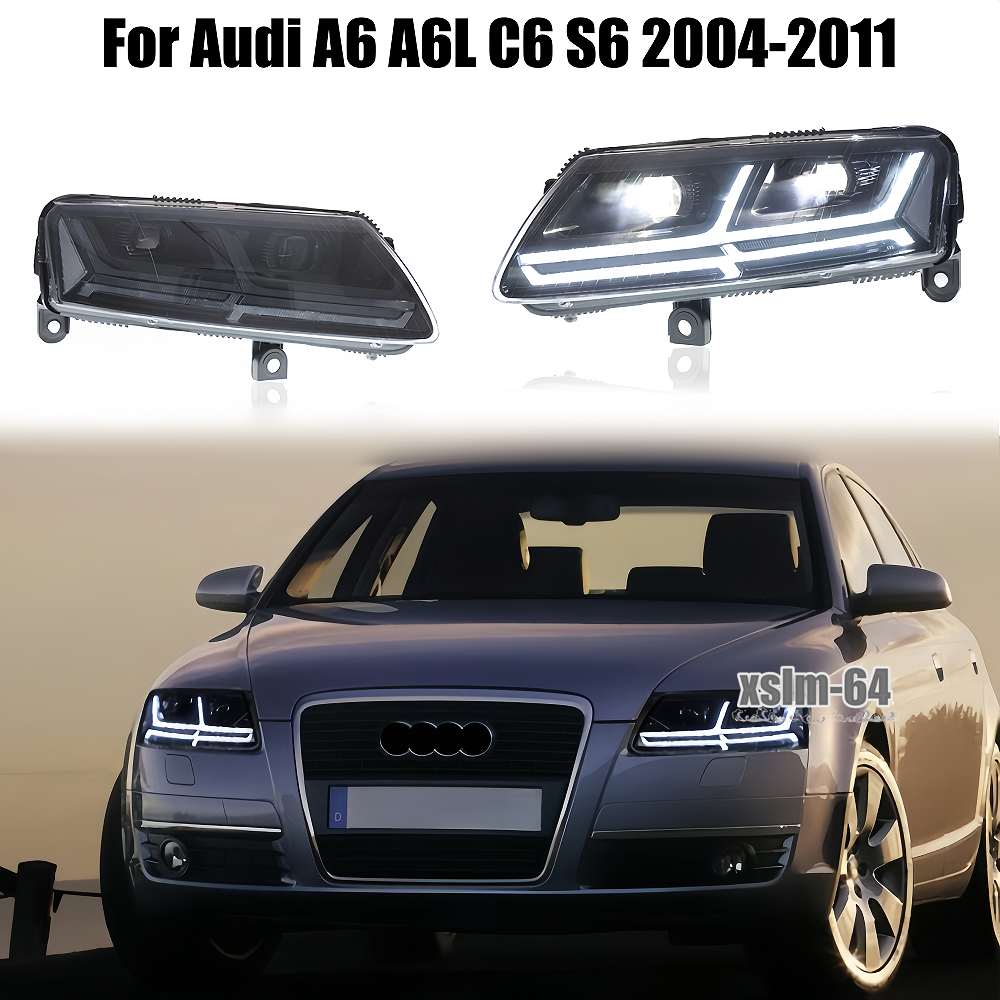 Paire De Caches Anti-poussière Pour Phares Audi A6 A6L C6 S6 2005-2011 - Référence 4F0941158/4F0941159 - Noir