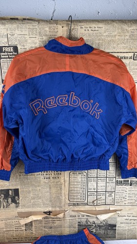 Vintage Reebok Shell Track Suit Kids Youth M Blue 90s Logo Retro New Old Stock - Picture 2 of 11