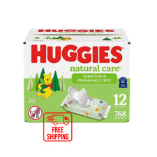 Huggies Baby Wipes, Unscented, Hypoallergenic, 99 Purified Water 12 Packs