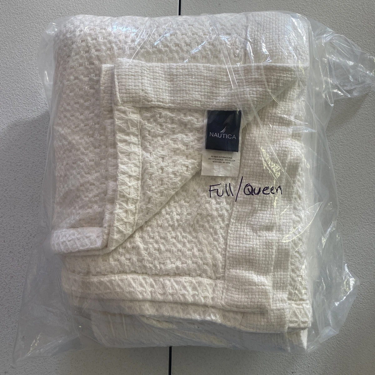 Nautica Home Full Queen Cotton Blanket White