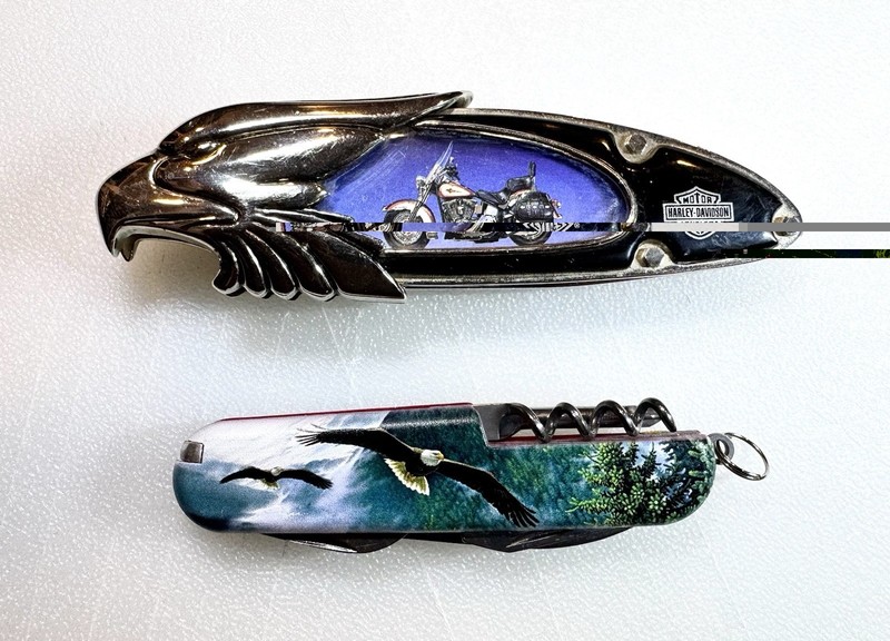 Harley-Davidson / Bald Eagle Pocketknife Lot 2004 - 2pc Knife Lot