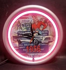 Vintage Style  Neon Light Cadillac Garage Quartz Clock 11” Free Shipping