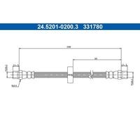 ATE 24.5201-0200.3 Bremsschlauch FüR Audi 80 B2 80 B3 B3 90 B3 B2 90 B2 811 813