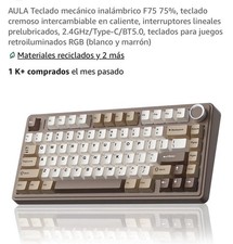 AULA F75 Tri-Mode Hot-Swappable RGB Wireless/USB-C QWERTY Keyboard White