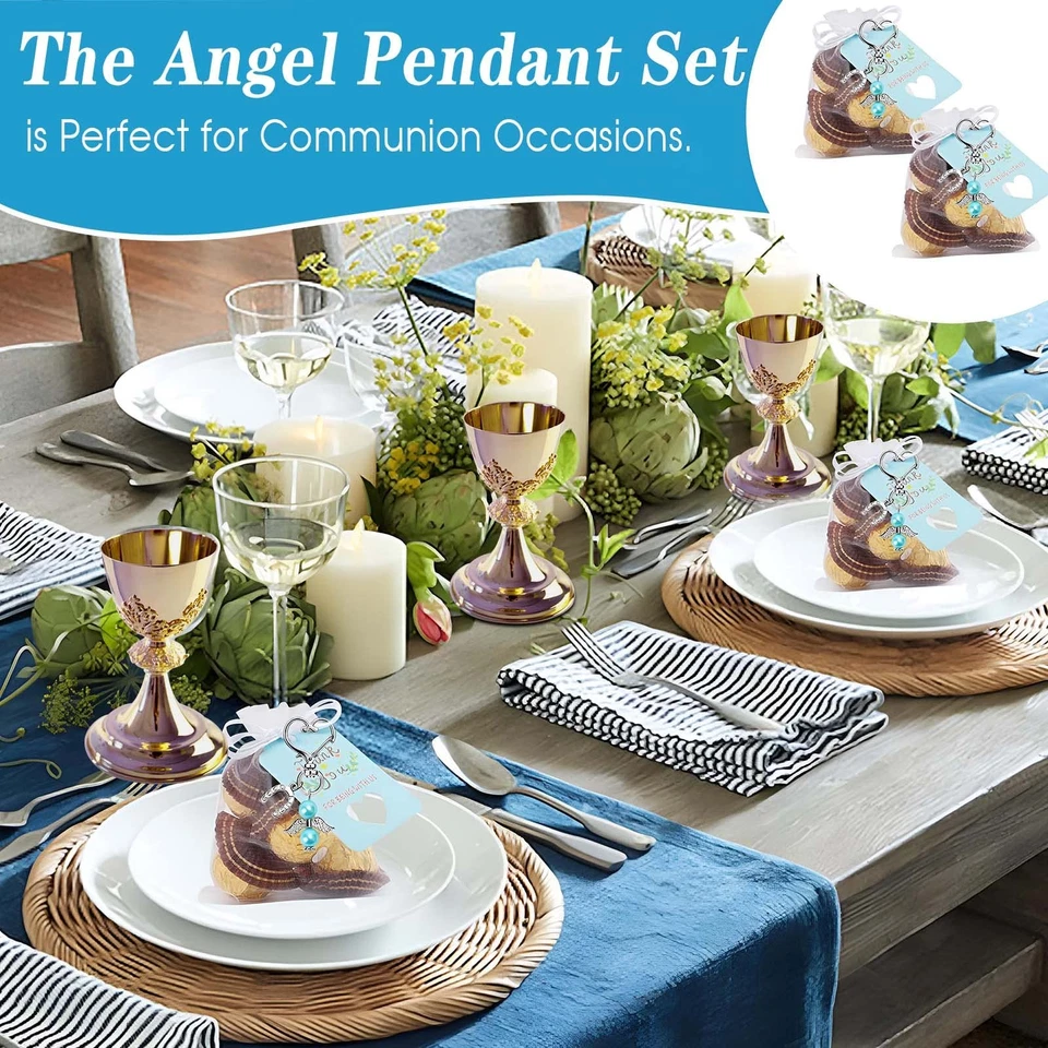 24 Pezzi Angioletti Bomboniere Portachiavi Ciondoli Angelo con Portachiavi - Immagine 3 di 4