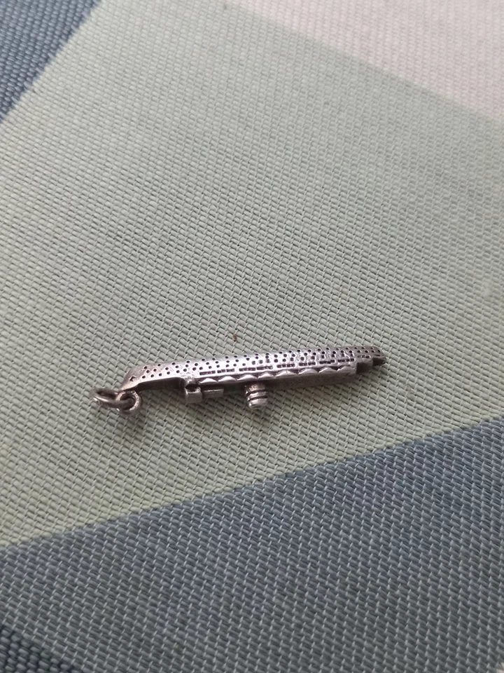 Vintage Raro ciondolo Metallo Nave T.S.S. OLYMPIA Argento ? Leggere Descrizione! - Immagine 4 di 4