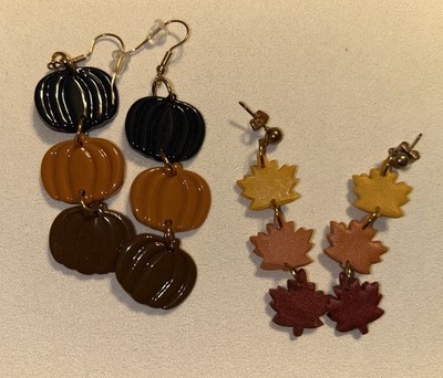 5 Pairs of Thanksgiving/ Fall Earrings for Women