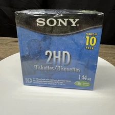 SONY 2HD DISKETTES 1.4 MB MICRO FLOPPY DISK FACTORY SEALED 10 PACK NOS