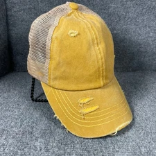 C.C. Exclusives Trucker Hat Women's One Size Fits Most Beige Distressed Stretch