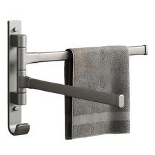 2-5 Arms Swivel Towel Rack Bath Towel Holder with Hook Swing Arm Towel Rack W...