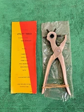 Vintage Unbranded Leather Hole Punch Tool, Made in Japan