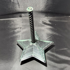 Black Plastic Vertical Doll Display Stand w/ Star Base, Tall Compatible Size