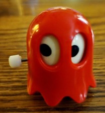 Tomy 1982 Red Ghost Blinky Pac-Man Wind Up Toy Bally/Midway - Works : Free Ship
