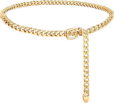 Gold Chain Belt For Women Adjustable Waist Belt Fashion Metal Dress Belts For Je