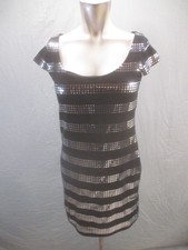 Jump Girl Size S Womens Black Sequine Short Sleeve Round Neck Bodycon Dress 425