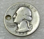 1948 Silver Quarter CULL in saflip #V349