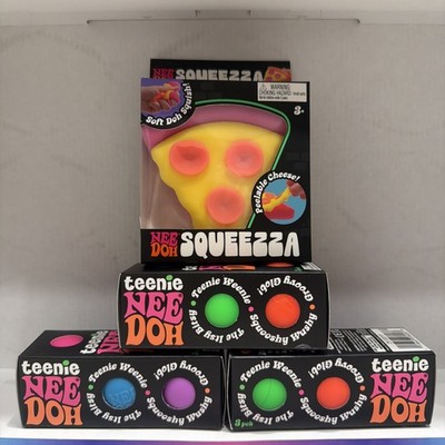 Schylling NeeDoh   Squeeza Pizza Soft Pink Crust + 3x teenie NeeDoh 3pack!  