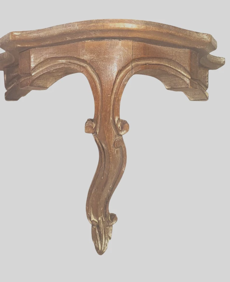 老式一对法国乡村水洗松木墙支架 — 第 2/4 张图片