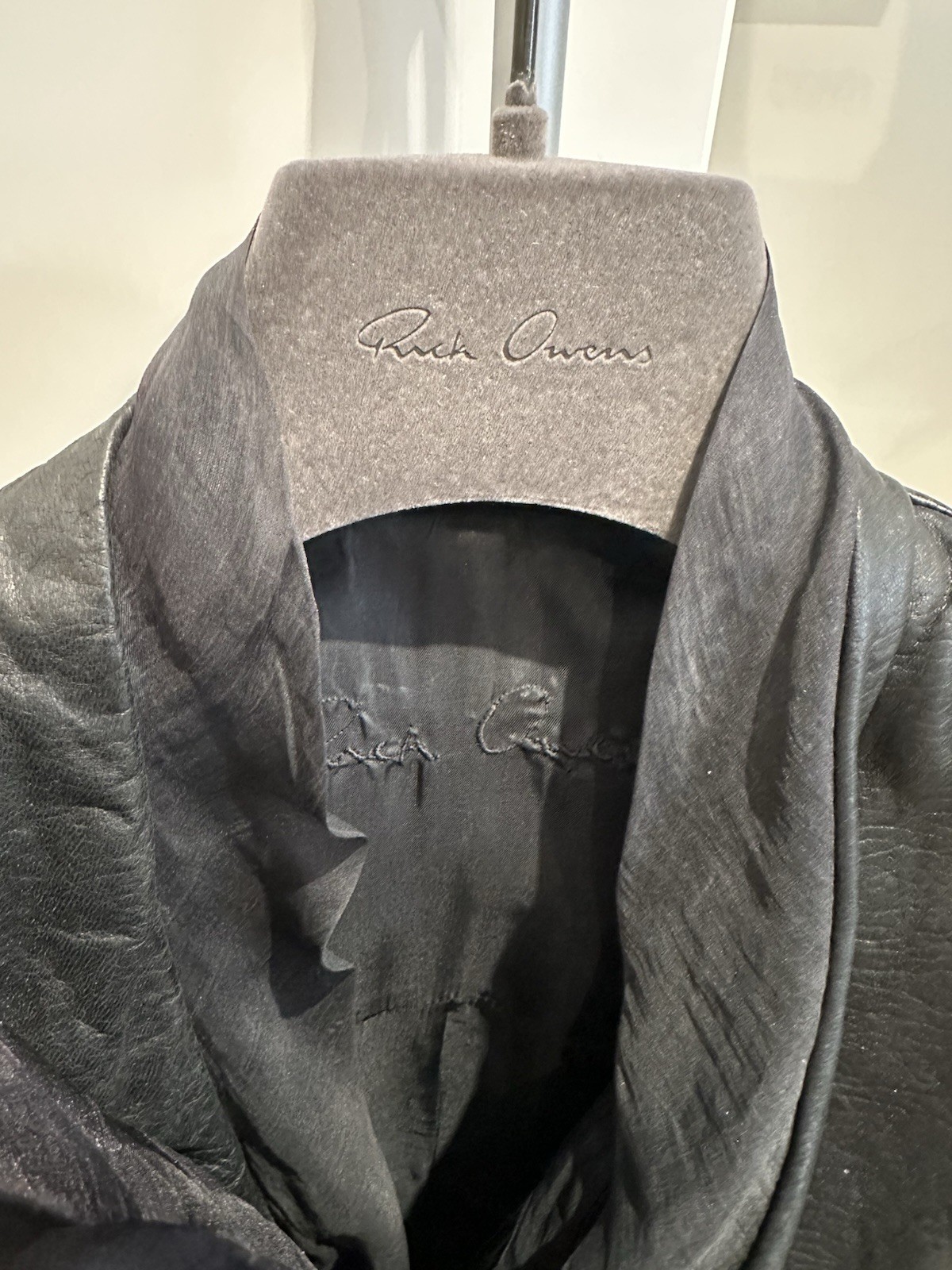 rick owens leather jacket