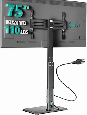 WALI Floor TV Stand with Power Outlet, Tall TV Stand Mount for 32-75 Inch TV up