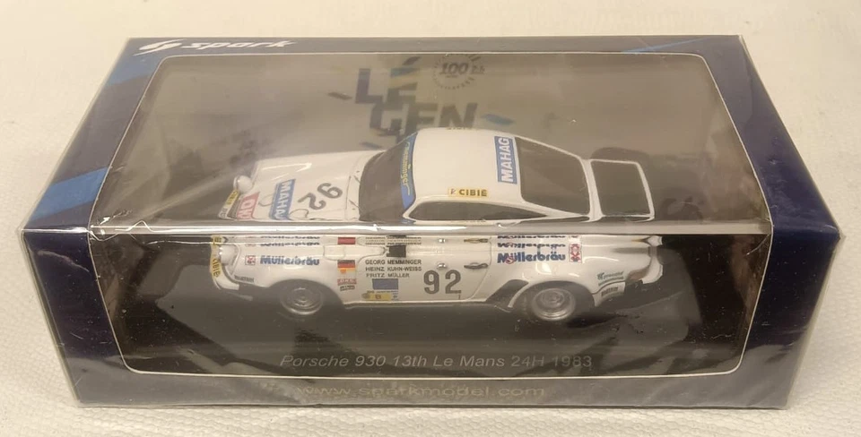 PORSCHE 930 13th Le Mans 1983 Spark 1/43 S9853 #92 Memminger Muller Kuhn-Weiss - Immagine 2 di 2