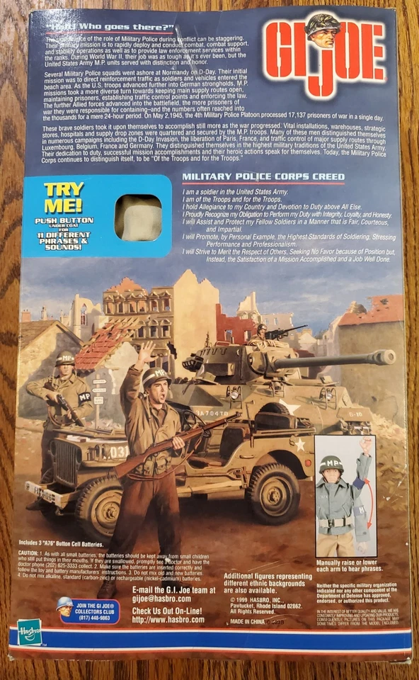 !De colección G.I. Joe Segunda Guerra Mundial E.T.O. Figura de acción parlante policía militar de 12 pulgadas. Foto 2 de 4