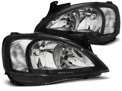 Headlights for Opel Corsa C 2000 2001 2002 2003 2004 2005 2006 VR-1434 Black