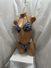 PHYSIQUE  suit NPC Competition Teal  34D  CUP   hologram  NEW SUIT HANDMADE